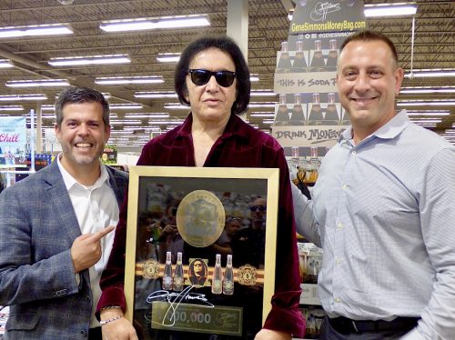 Chris Haick, Gene Simmons and John Janik at a special MoneyBag Sodas event at Tops in Niagara Falls on Sunday.